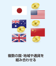 複数の国・地域や通貨を組み合わせる