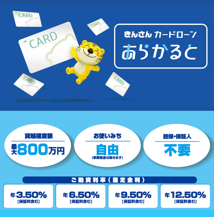 きんさんカードローン「あらかると」