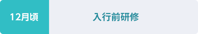 12月頃：入行前研修