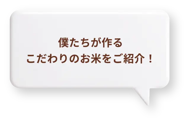 僕たちが作るこだわりのお米をご紹介！